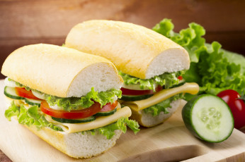 Картинка еда бутерброды +гамбургеры +канапе сэндвич багет сыр салат помидор огурец