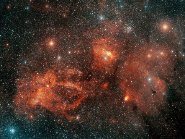 Обои картинки фото ngc, 7635, пузырь, космическом, море, космос, галактики, туманности