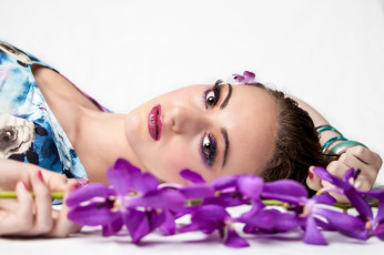 Картинка Amber+Garbutt девушки   орхидея макияж глаза