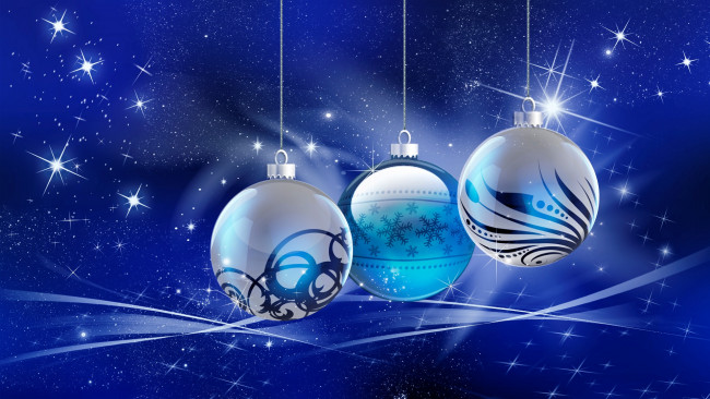 Обои картинки фото праздничные, векторная, графика, новый, год, шары, фон