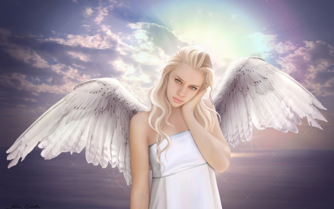 Обои картинки фото фэнтези, ангелы, девушка, крылья