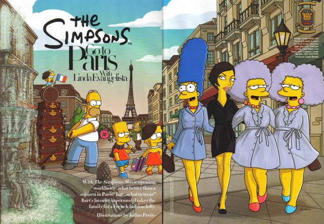 Обои картинки фото мультфильмы, the, simpsons, симпсоны, в, париже