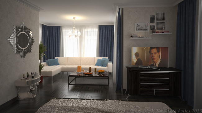 Обои картинки фото 3д графика, realism , реализм, стол, диван, картина