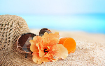 Картинка разное одежда +обувь +текстиль +экипировка очки цветы glasses отдых пляж море лето sun vacation beach accessories шляпа песок summer