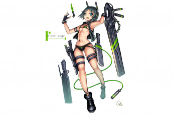Картинка аниме оружие +техника +технологии девушка