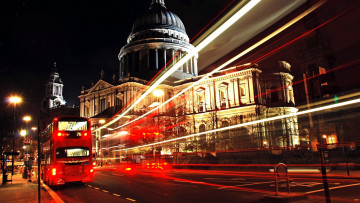 Картинка города лондон+ великобритания красный автобус