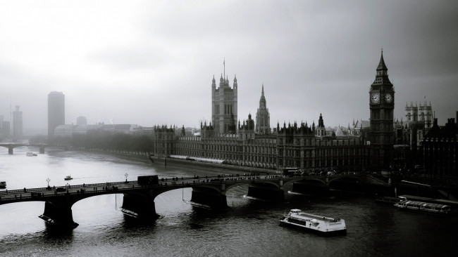 Обои картинки фото города, лондон , великобритания, черно-белое, фото