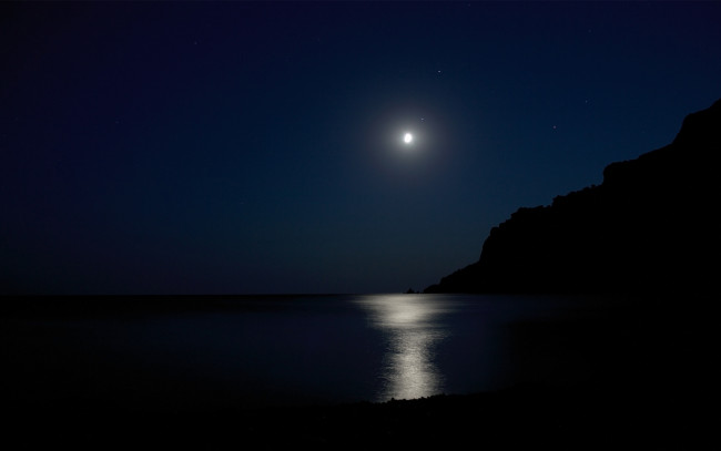 Обои картинки фото природа, пейзажи, ночь, лунная, дорожка, пейзаж, море, луна