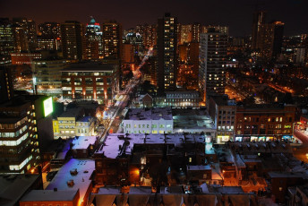 Картинка города торонто+ канада огни вечер панорама