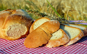 Картинка еда хлеб +выпечка каравай ломтики колос