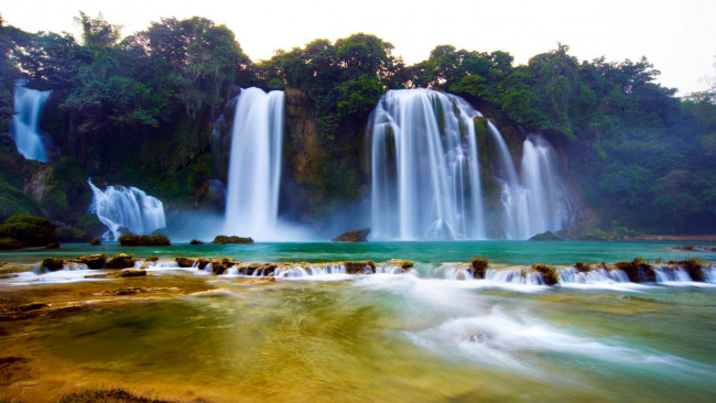 Обои картинки фото природа, водопады, поток, вода, водопад