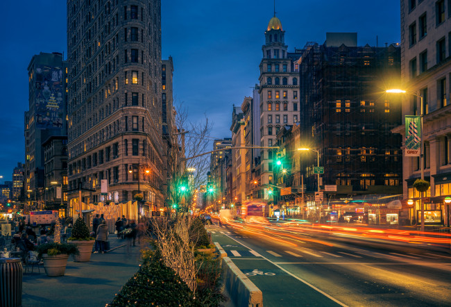 Обои картинки фото города, нью-йорк , сша, ночь, огни