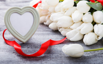 Картинка цветы тюльпаны сердце праздник любовь