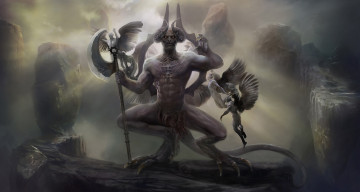 Картинка фэнтези демоны мужчина фон взгляд существо рога