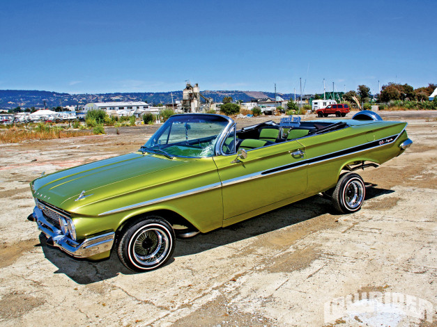 Обои картинки фото 1961, chevrolet, impala, convertible, автомобили