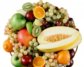 обоя еда, фрукты, ягоды, виноград, киви, яблоко, апельсин