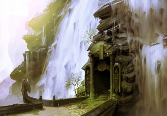 Картинка фэнтези пейзажи водопад