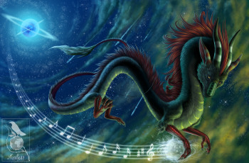 Картинка фэнтези драконы ноты