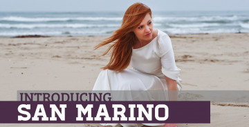 Картинка музыка евровидение певица сан-марино valentina monetta платье рыжеволосая песок пляж море