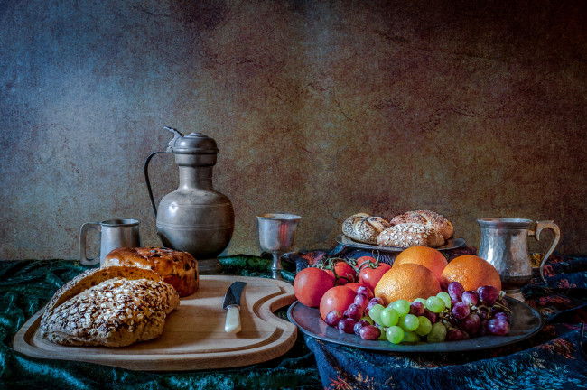 Обои картинки фото еда, натюрморт, фрукты, кувшин