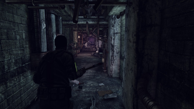 Обои картинки фото видео игры, afterfall,  insanity, человек, оружие, коридор