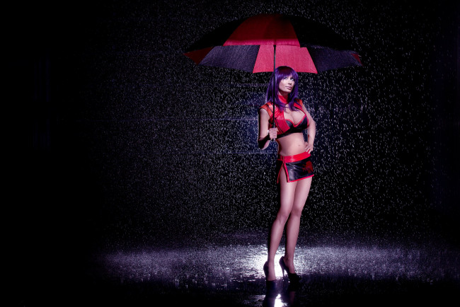 Обои картинки фото Marie Claude Bourbonnais, девушки, , , , девушка, с, зонтом