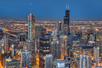Картинка chicago города Чикаго сша здания небоскрёбы ночной город
