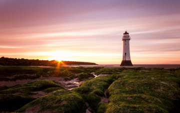 Картинка природа маяки камни тина маяк закат