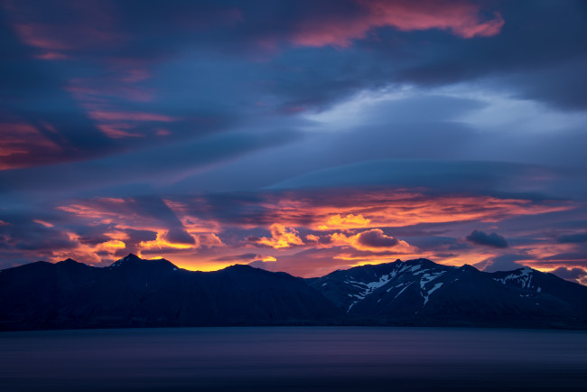 Обои картинки фото westfjords, iceland, природа, горы, исландия, закат, гренландское, море, вестфирдир, greenland, sea