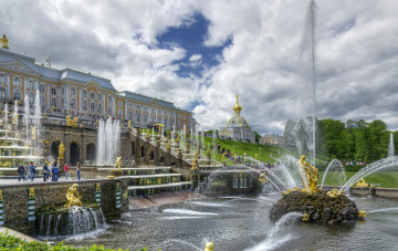Картинка города санкт-петербург +петергоф+ россия фонтаны петергоф