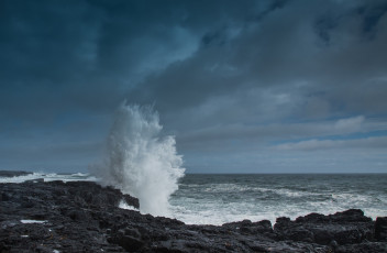 Картинка природа побережье исландия море берег небо волны