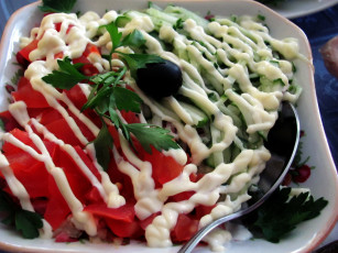 Картинка еда салаты +закуски маслина салат петрушка майонез