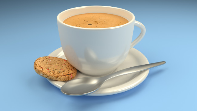 Обои картинки фото еда, кофе,  кофейные зёрна, печенье, чашка