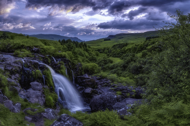 Обои картинки фото природа, водопады, водопад, камни, поток, река, вода, waterfall, rocks, stream, river, water