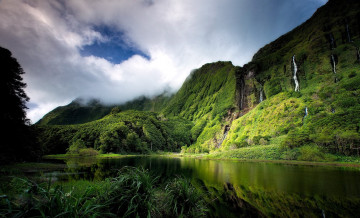 Картинка природа пейзажи водопады озеро горы