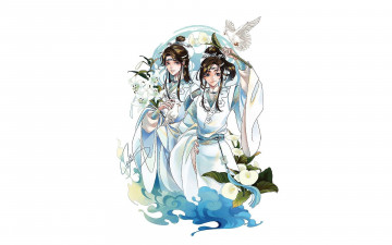 Картинка аниме mo+dao+zu+shi лань сычжуй цзиньи цветы голубь