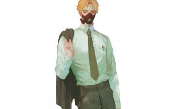 Картинка аниме unknown +другое+ парень галстук костюм пиджак маска