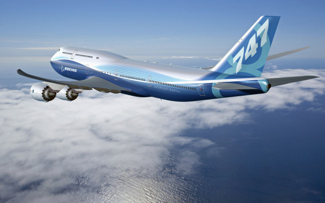Обои картинки фото авиация, пассажирские, самолёты, in, flight, boeing, 747-8, intercontinental