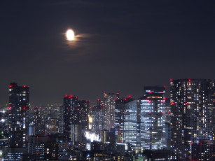 Картинка города огни ночного ночь дома