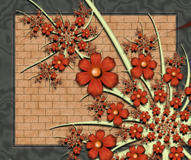 Картинка 3д графика flowers цветы узор лепестки цвета фон