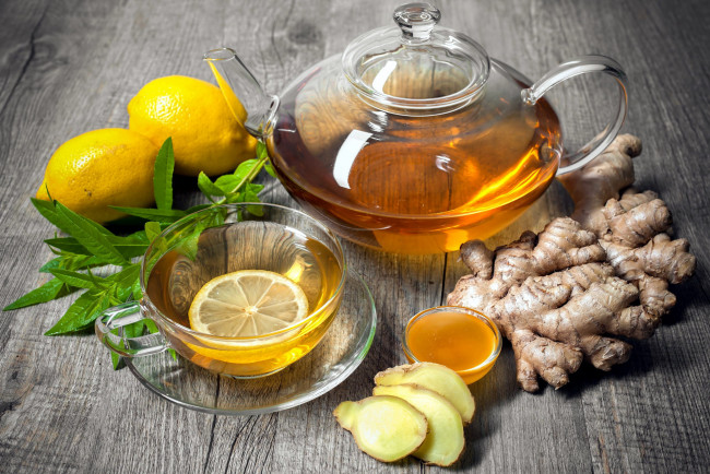 Обои картинки фото еда, напитки,  Чай, имбирь, лимон, чай
