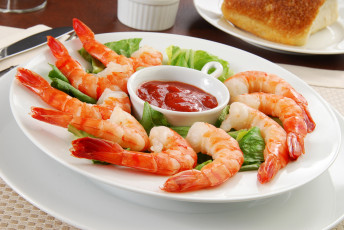 Картинка еда рыбные+блюда +с+морепродуктами соус кетчуп креветки