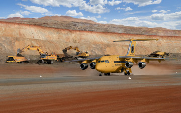 Картинка авиация пассажирские самолёты полоса самолет карьер bae+146 british+aerospace