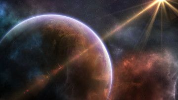 Картинка космос арт звезды туманность планета