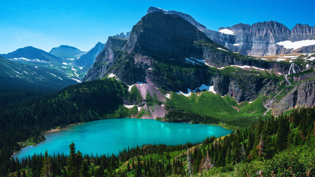 Обои картинки фото glacier national park, montana, природа, реки, озера, glacier, national, park