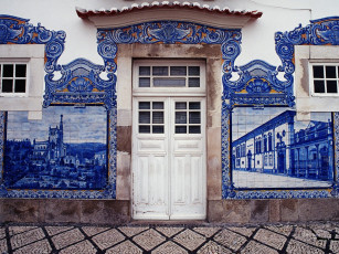 Картинка train station aveiro beira litoral portugal города здания дома