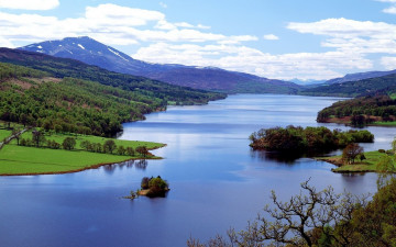Картинка лох таммел озеро шотландии природа реки озера