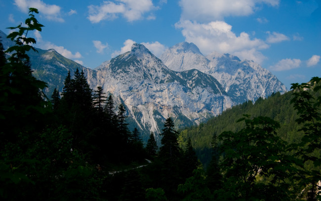 Обои картинки фото karwendel, природа, горы, вершины, леса
