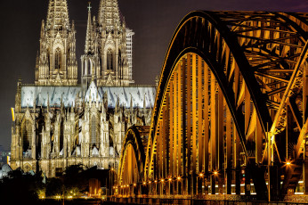 Картинка города кельн германия собор мост