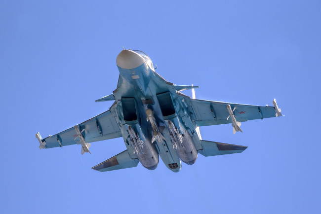 Обои картинки фото su-34 fullback, авиация, боевые самолёты, бомбардировщик